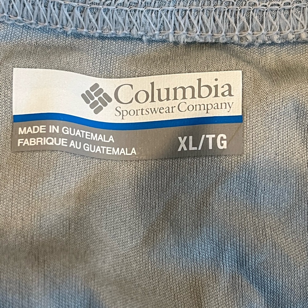 NWT Columbia Men's Water/Fishing/Sun Light Gray Long Sleeve Tee with Blue Logo - Picture 3 of 6